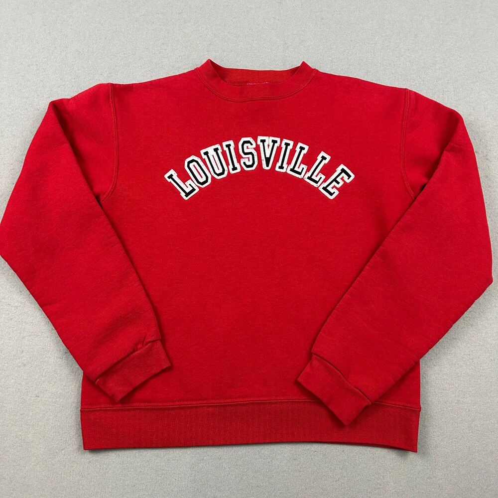 Vintage Louisville Cardinals Sweater Women Medium Red Basketball Crewneck USA M